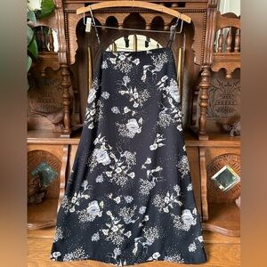 Mi Ami Black Floral Mini Slip Dress Size Large